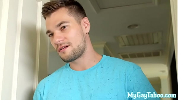 Assfingered stud barebacked by stepbro and sprayed with cum