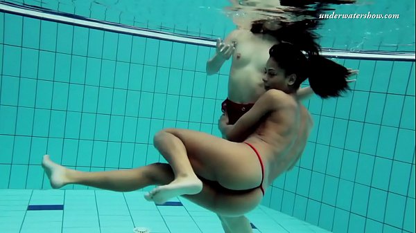 Markova and Zlata Oduvanchik swimming naked in the pool
