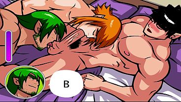 Juicy and hard blowjob, gay friends having sex, animation from the game