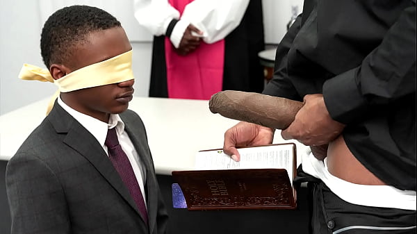 Jesus Christ! Baptist boy Dominic Young eats pastor Prince Reign'_s cock from a holy Bible! Everything is supervised by black priests Brock Johnson and Mr Cali!