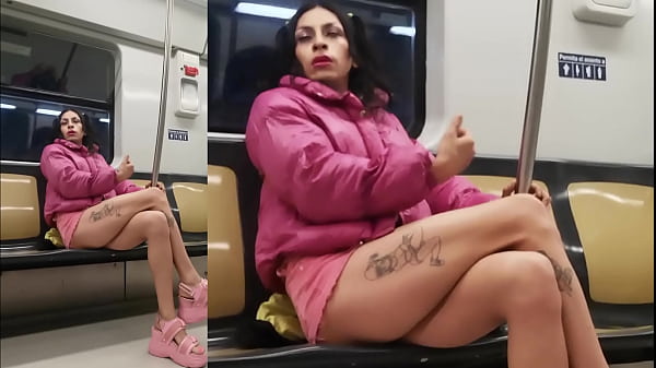 Exhibit, Slut with a whore skirt showing her panties