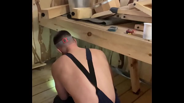 Russian WORKER gets horny at the construction site! Found a customer'_s SEX toy at work! Dirty fuckin