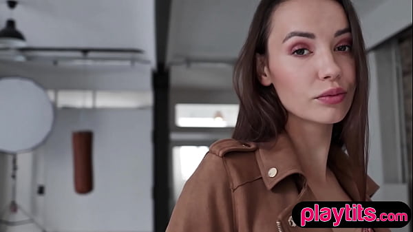 Petite skinny teen strips to expose pierced nipples and cute ass