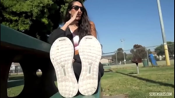 Mexican Beauty From Screensoles, Jessica Showing Off Her Size 11 Sweaty, Meaty Soles In The Sun
