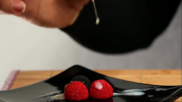 CFNM Handjob cum on candy berries! (Cum on food 3)