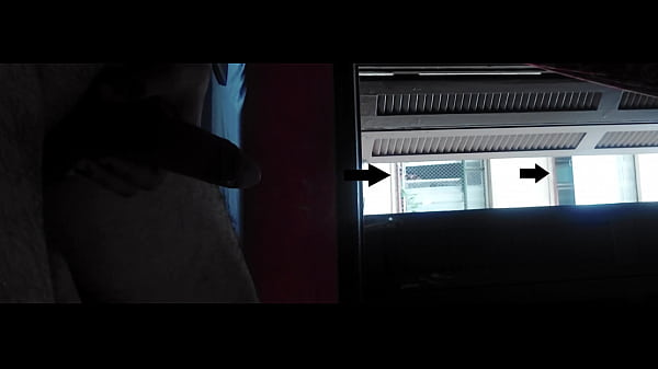 Flashing naked masturbation for curious lady neighbors at window