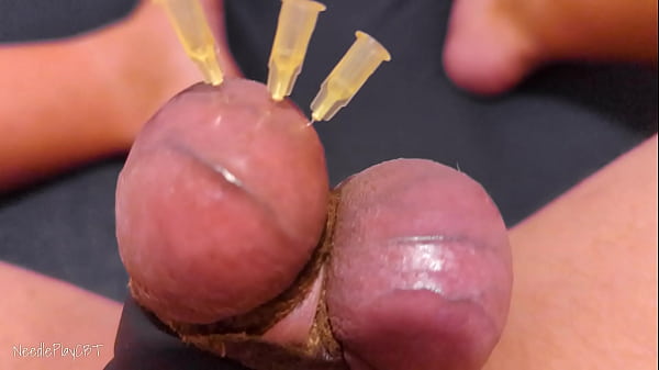 Testicle Skewering CBT, Edging &amp_ Cumshot with 3 Precum &amp_ Stretched Balls