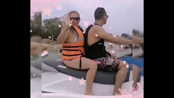 While he teaches me how to ride the jet ski, he puts his erect penis in my butt and looks what we end up with